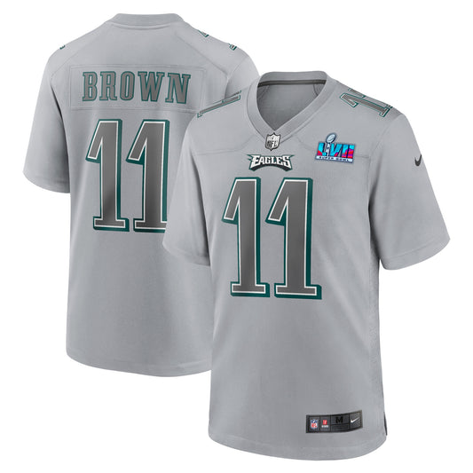A.J. Brown Philadelphia Eagles Nike Youth Super Bowl LVII Patch Atmosphere Fashion Game Jersey - Gray